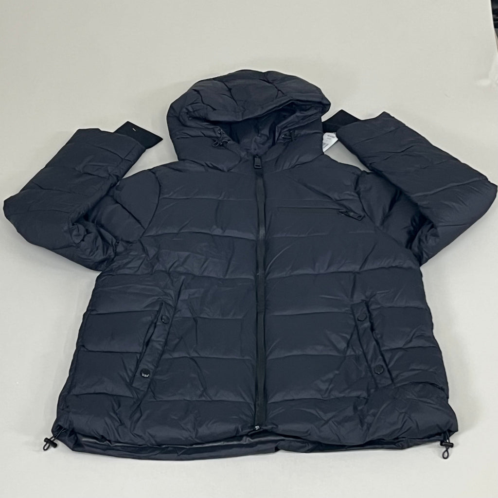 DKNY Boys’ Insulated Quilted Puffer Parka — Black, Large