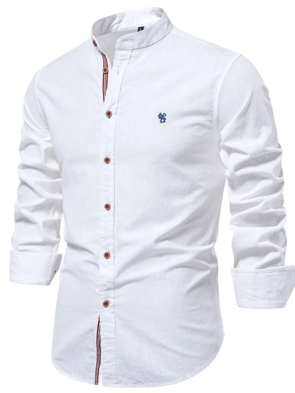 Men's Plus Size Embroidered Button-Down Shirt