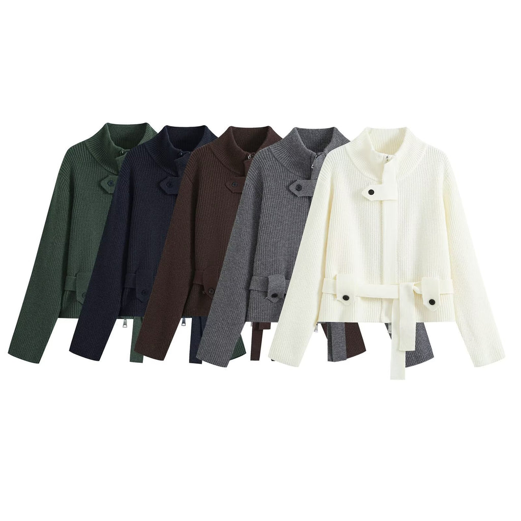 Women's Fitted-Waist Knit Zip Jacket