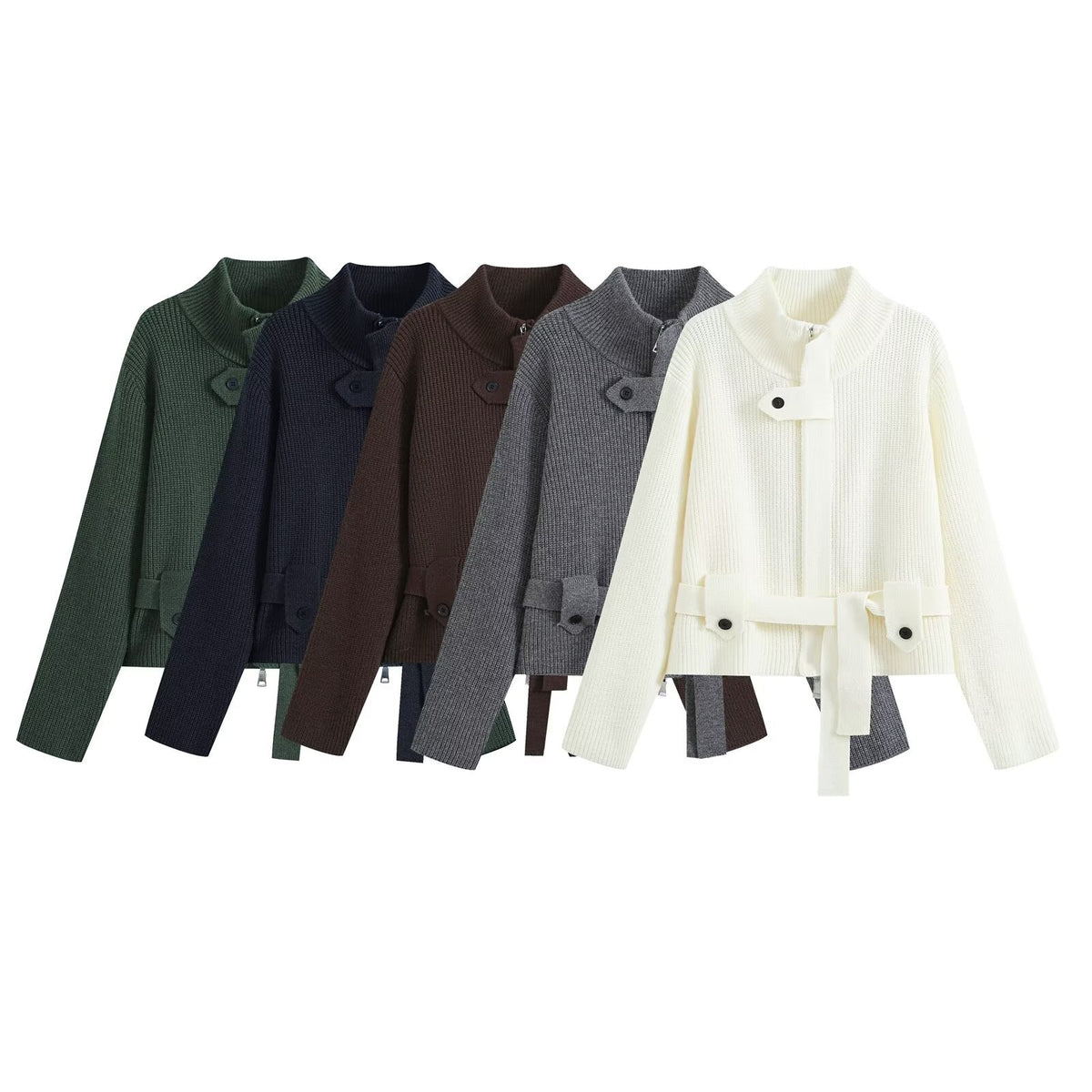 Women's Fitted-Waist Knit Zip Jacket