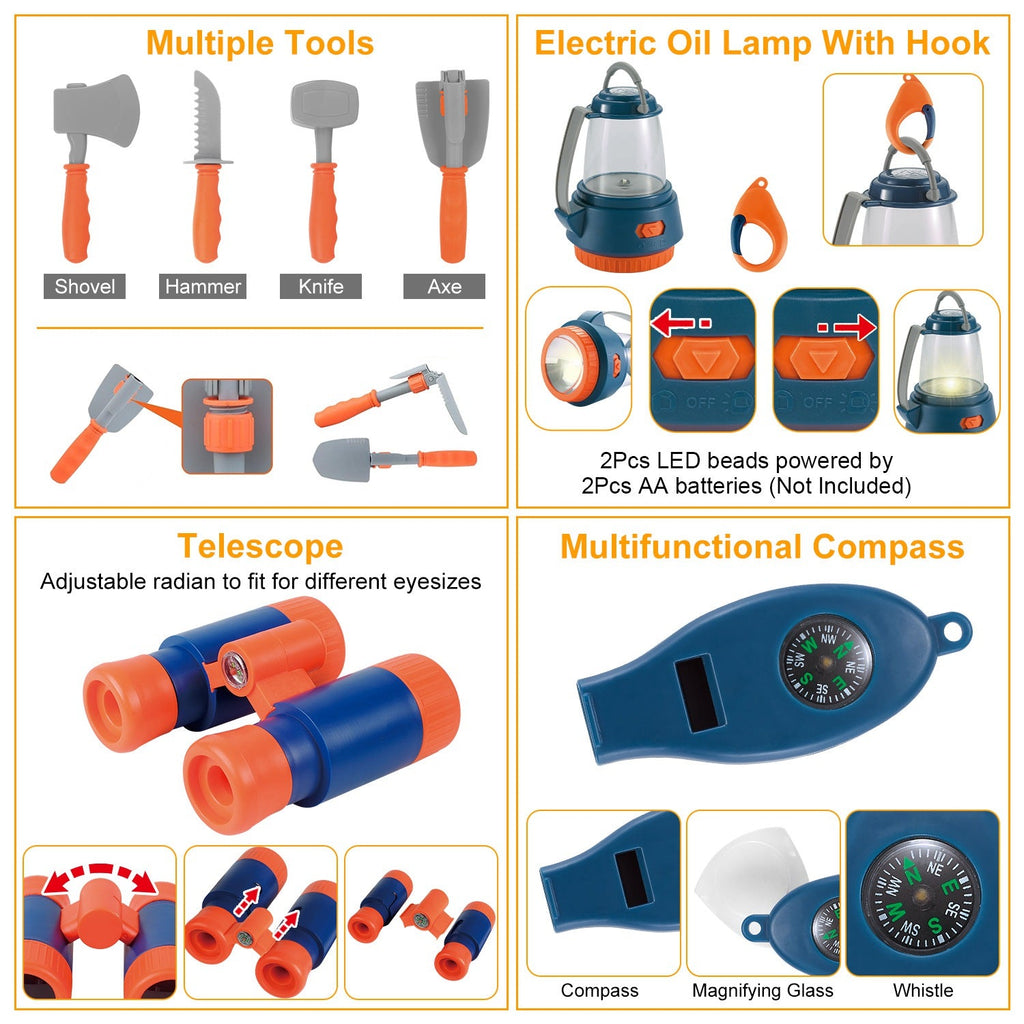 Kids’ Pretend Camping Play Set — 56 Pieces