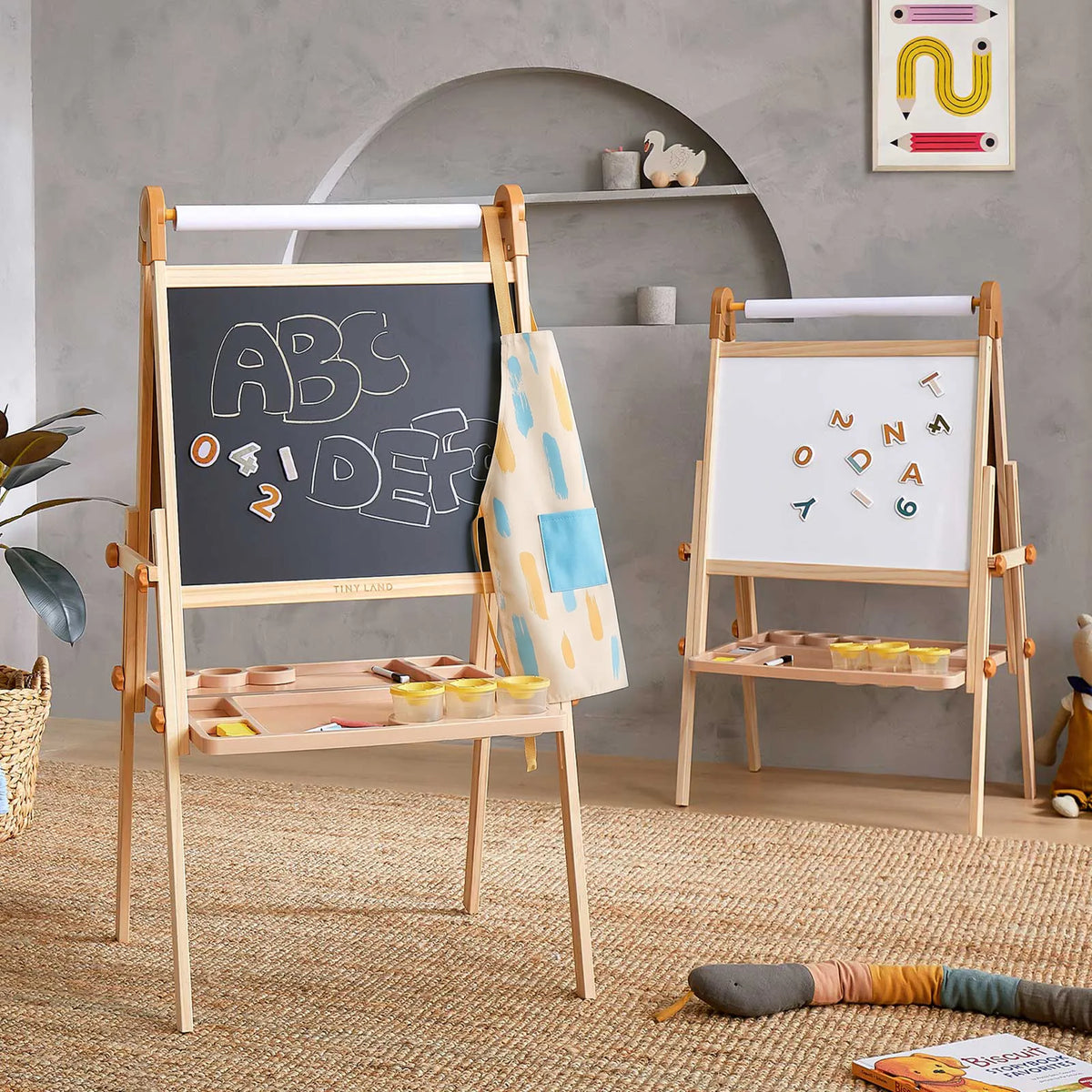 Tiny Land Caramel Magnitales Adjustable Double-Sided Kids' Easel