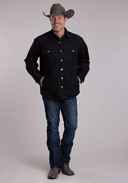 Roper Men's Black Canvas Shirt Jacket
