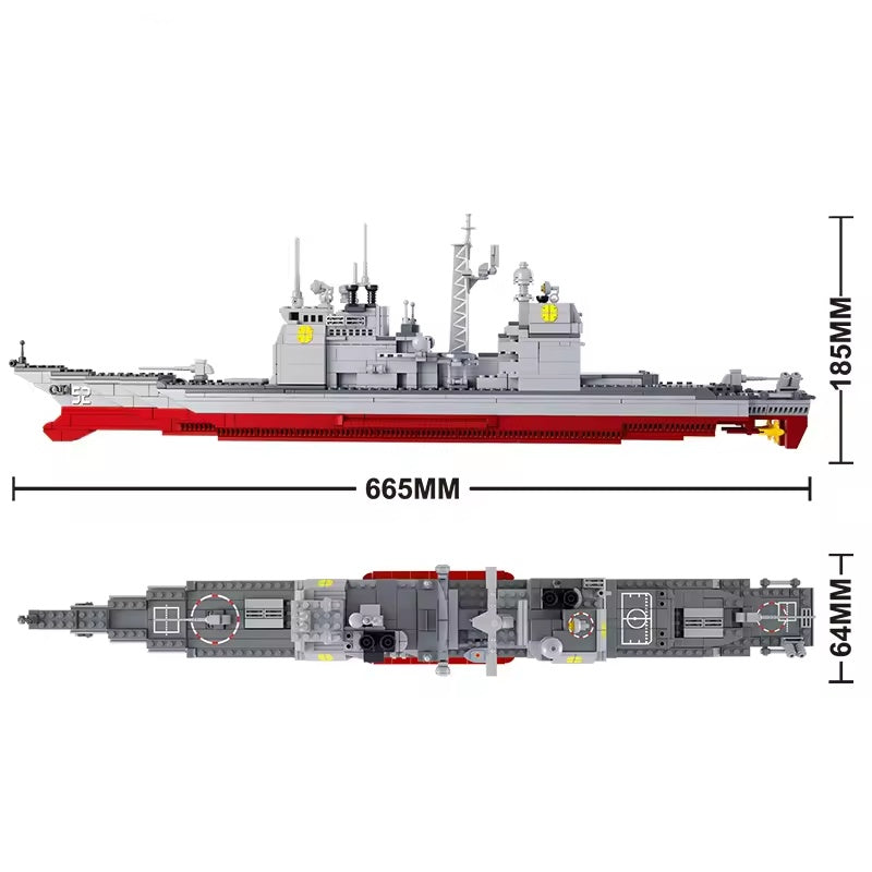 883-Piece Military Cruiser Ship Model Kit