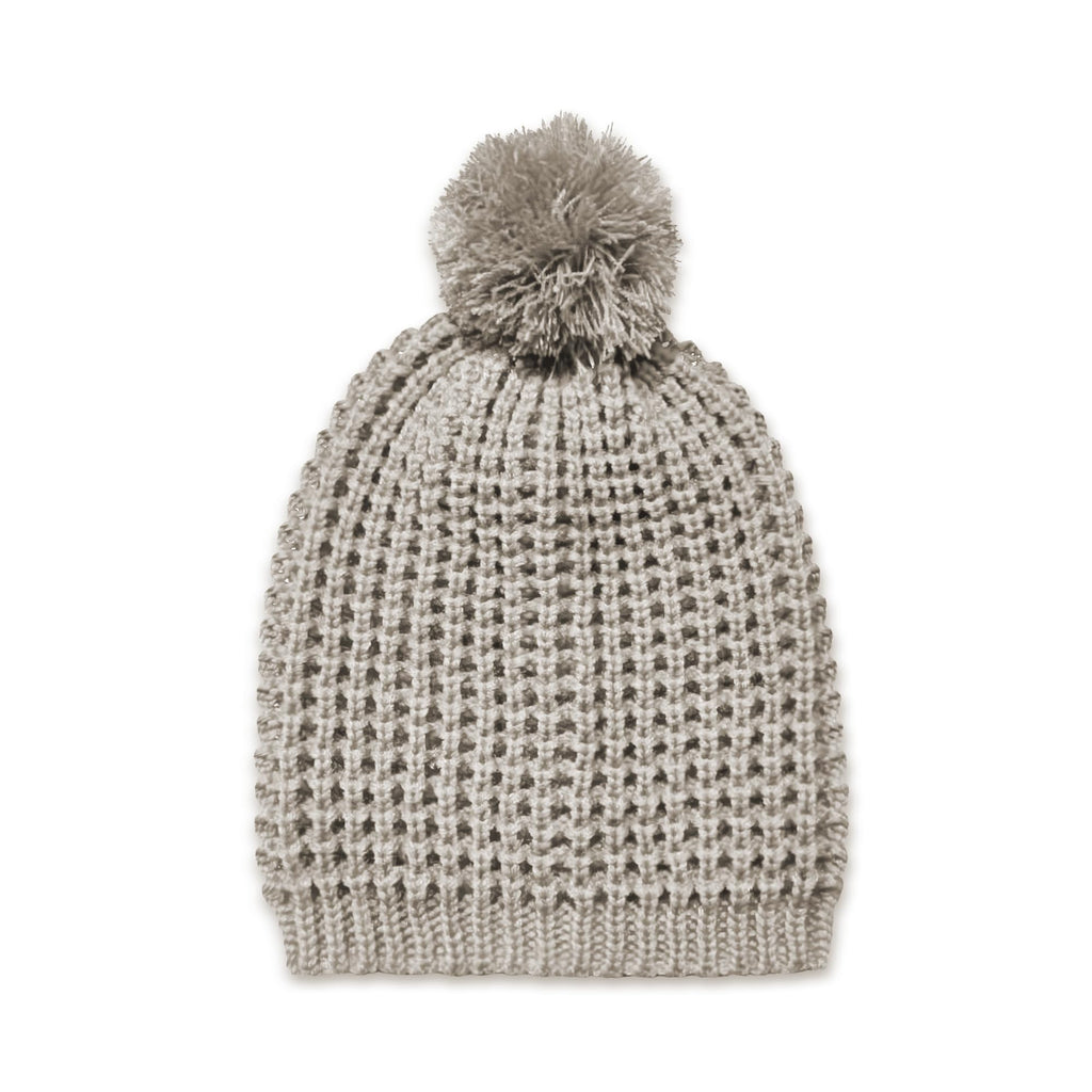 Girls’ Fleece-Lined Textured Knit Slouchy Beanie, Ages 5–12