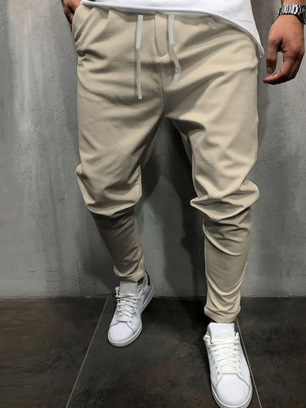 Men's Plus Size Drawstring Cropped Pants