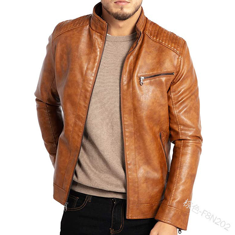 Men's Punk Stand-Collar Motorcycle Jacket