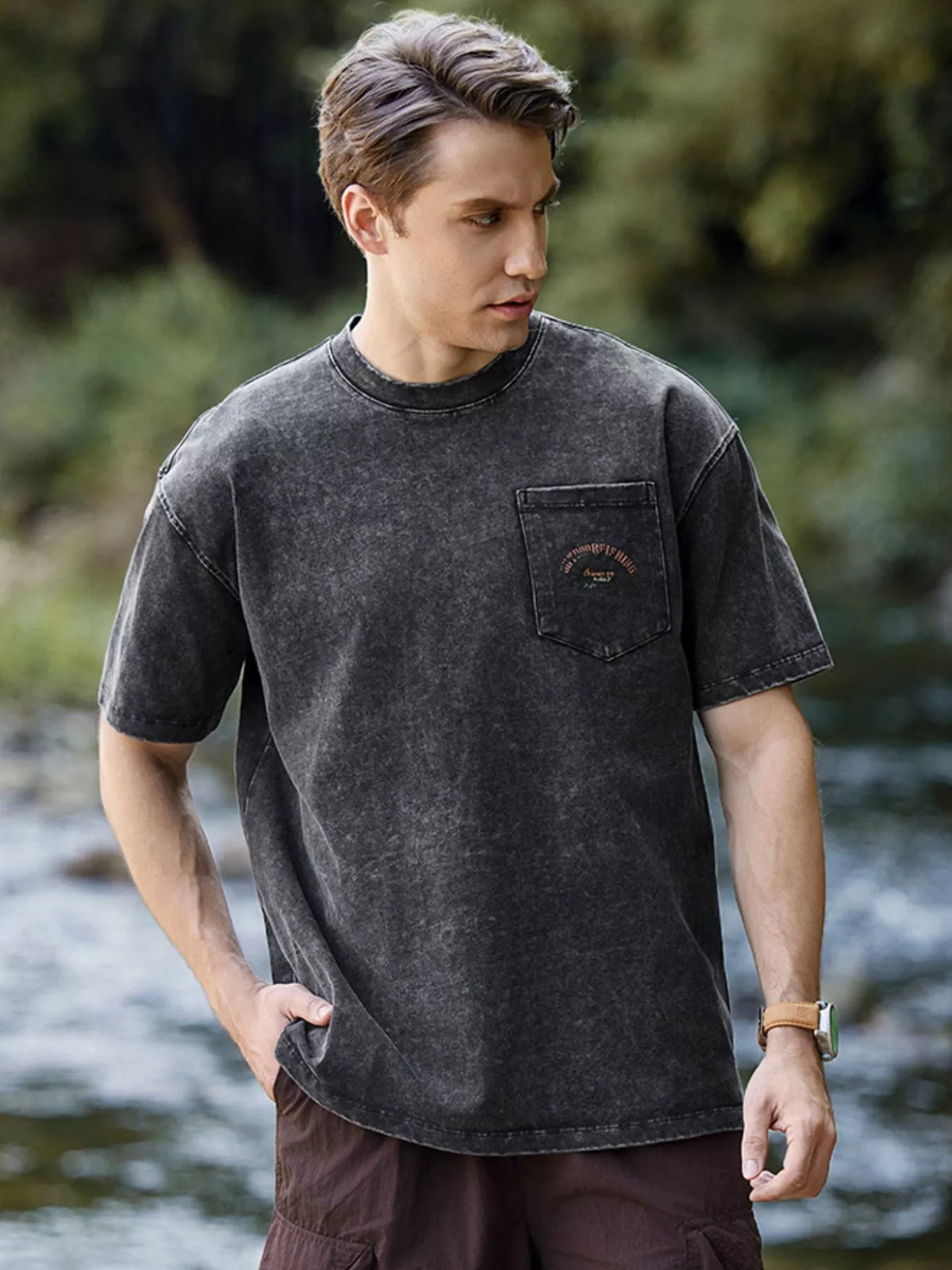 Men's Plus Size Fishing Graphic T-Shirt