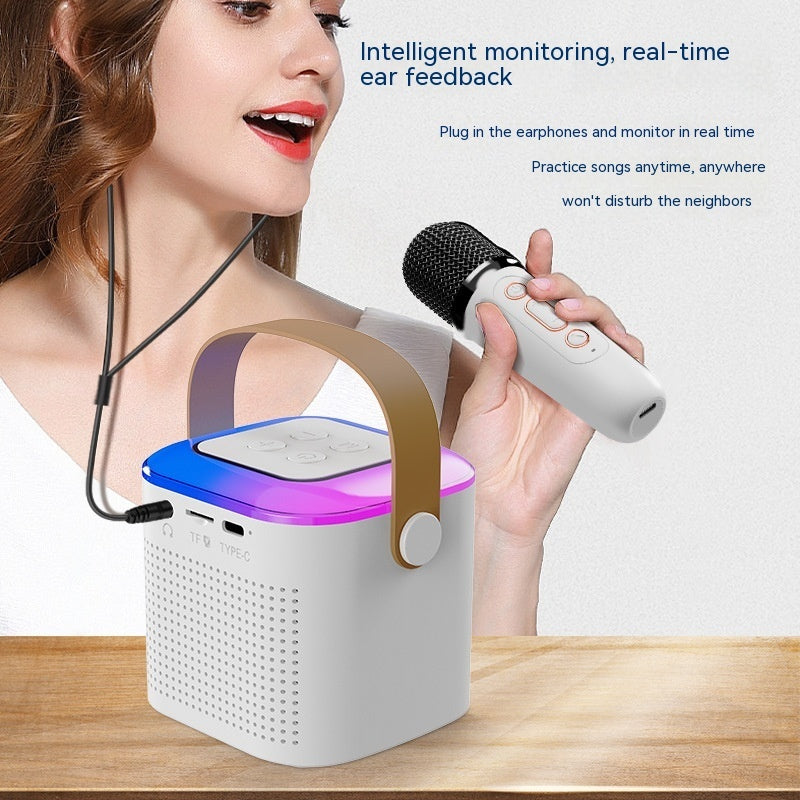 Bluetooth Karaoke Speaker with 2 Wireless Mics & RGB Lights