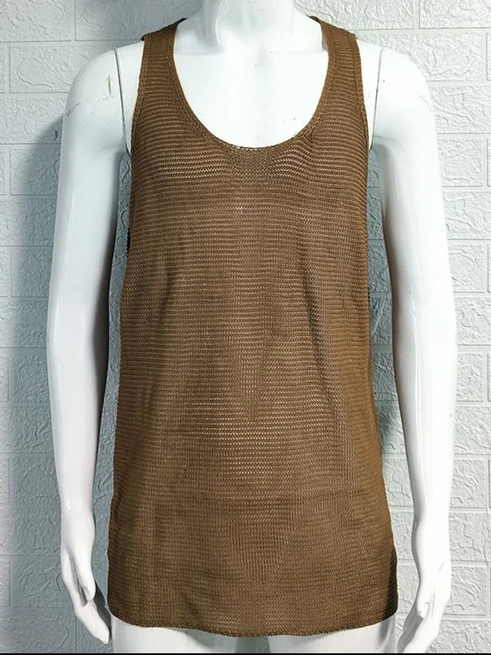 Men's Plus Size Scoop Neck Knit Tank