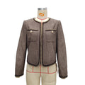 Brown Houndstooth Cropped Jacket