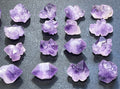 Raw Amethyst Crystal Mini Clusters — Set of 3