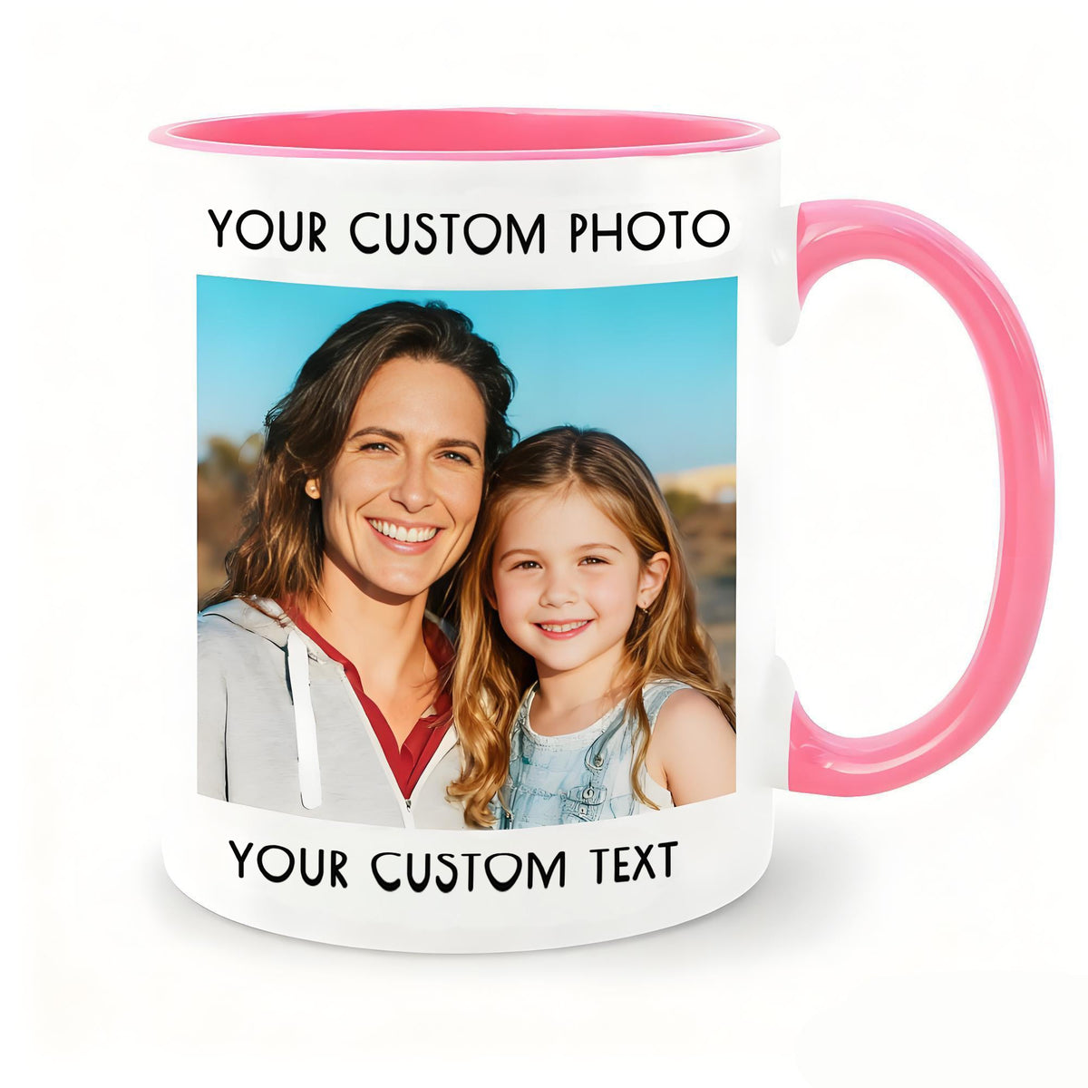 Custom Double-Sided Photo & Text Ceramic Mug – 11 oz