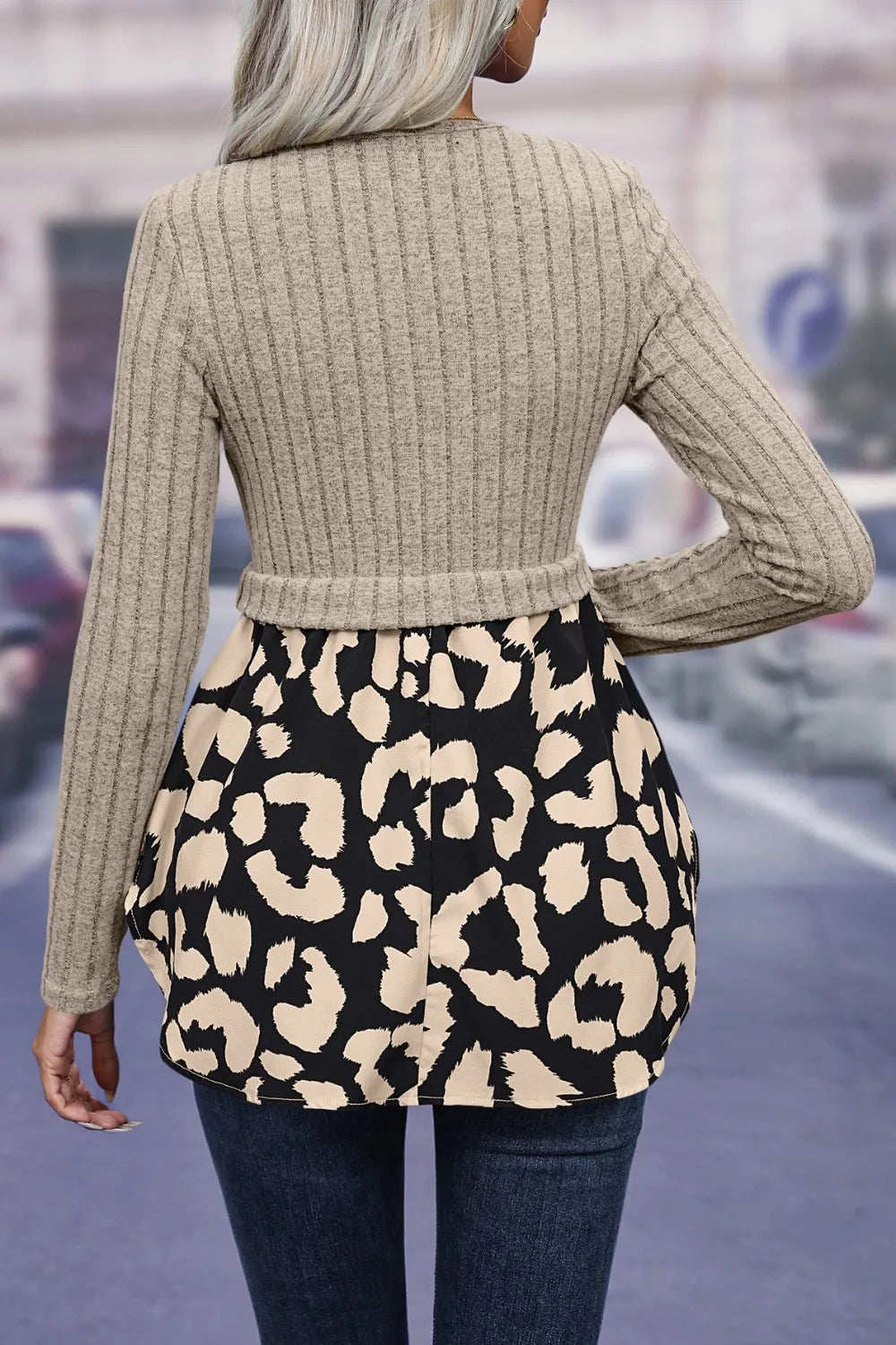 Women's Leopard-Print Peplum Blouse