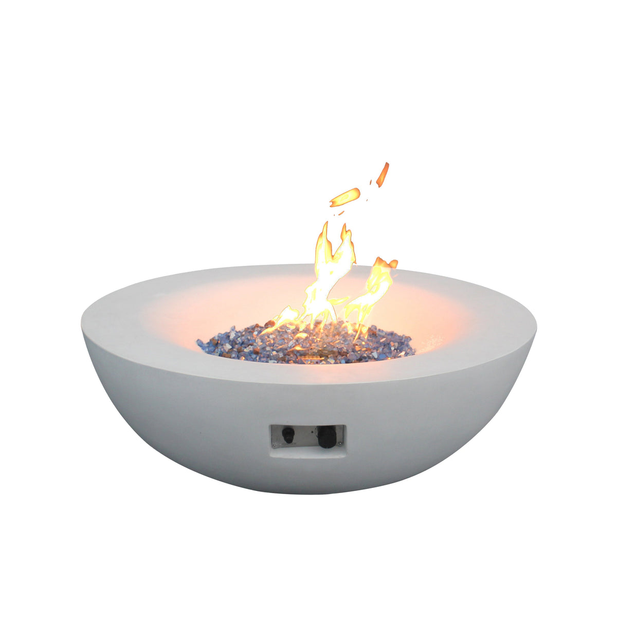 42-Inch Outdoor Concrete Propane Fire Pit Bowl – Antique White