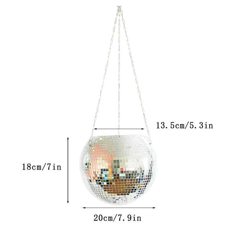 Hanging Disco Ball Flower Planter