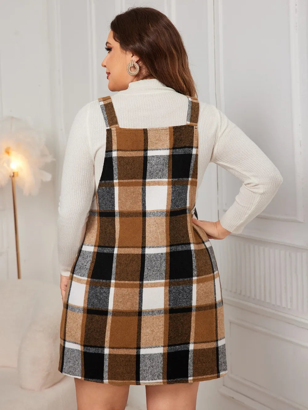 Women's Plus Size Plaid Jumpsuit