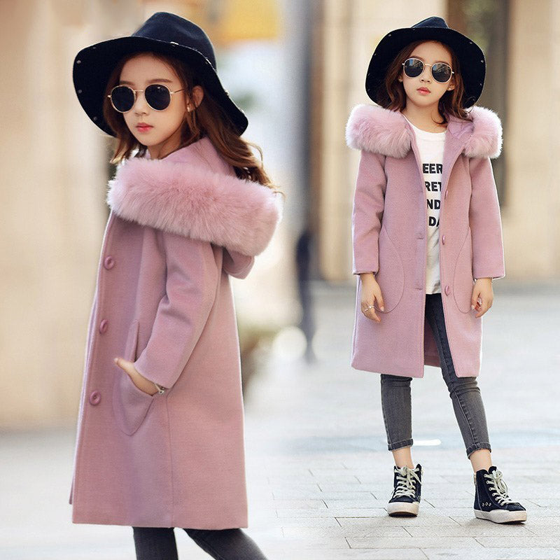Girls’ Long-Sleeve Hooded Coat