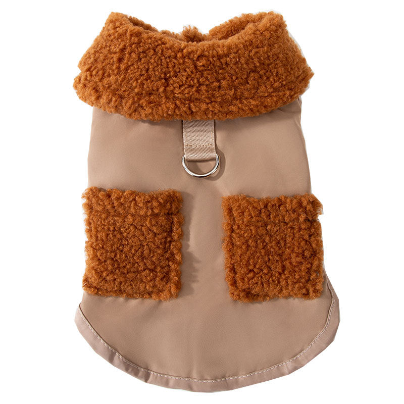 Coffee-Color Knit Dog Sweater – Korean Style for Small Pets