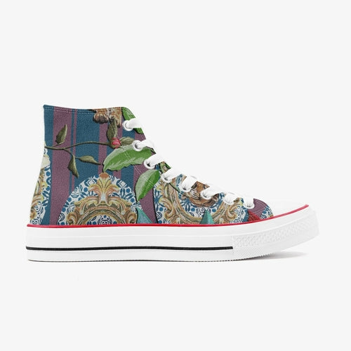 Jacki Easlick Tiger Flower High-Top Canvas Sneakers
