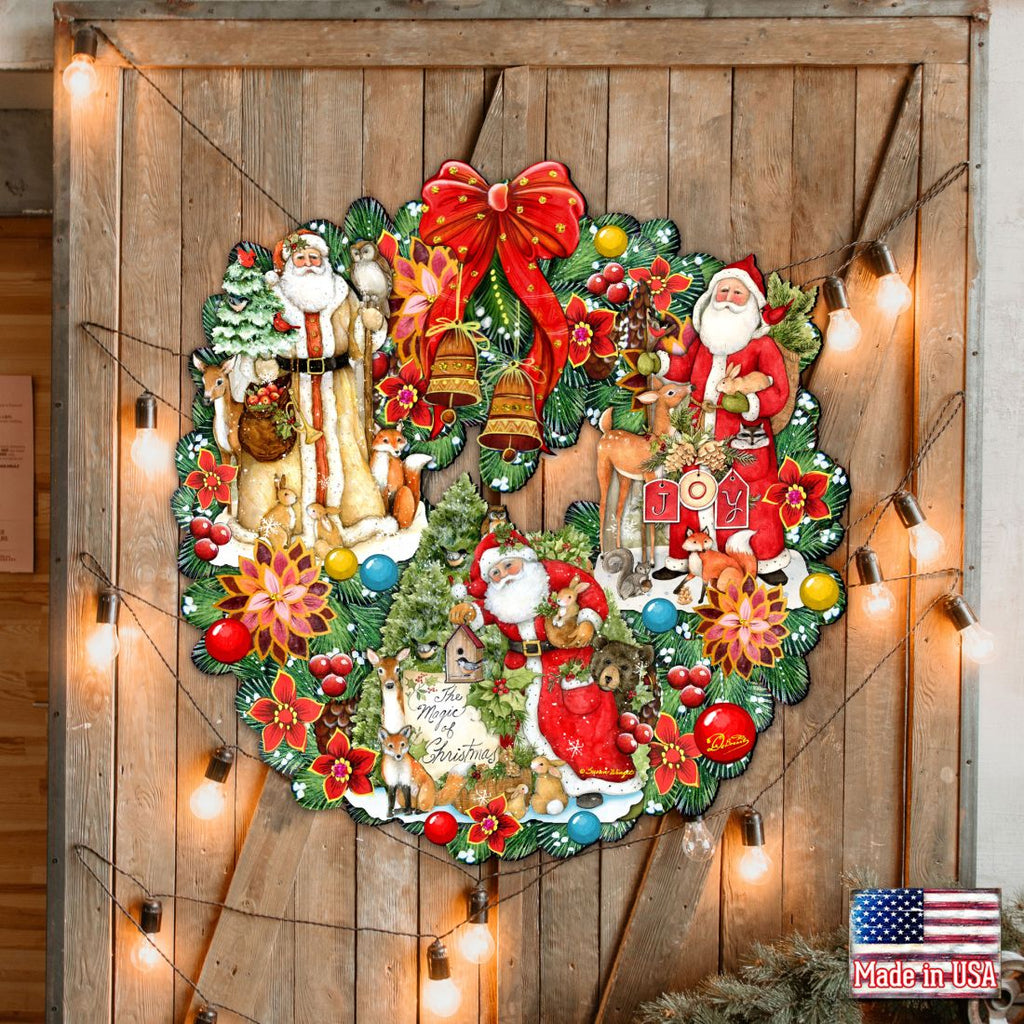 Classic Christmas Santa Holiday Door Wreath by G. Debrekht