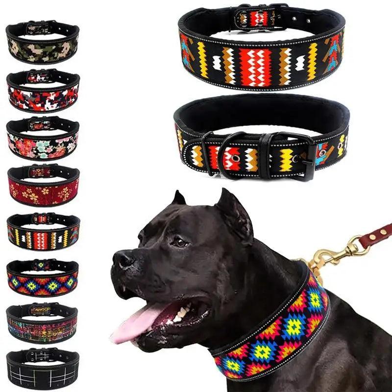 Adjustable Reflective Dog Collar with Buckle – Small to Large Dogs