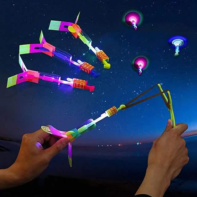 LED Arrow Rocket Helicopter Flying Toys, 10 Pieces