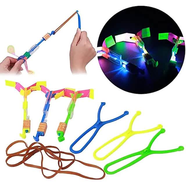 LED Arrow Rocket Helicopter Flying Toys, 10 Pieces