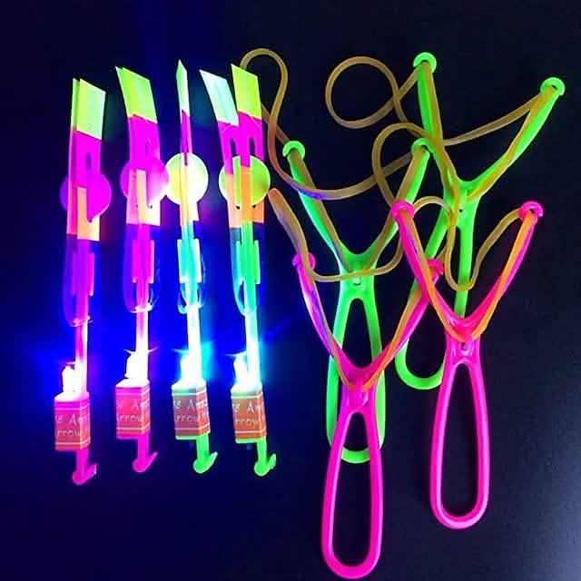 LED Arrow Rocket Helicopter Flying Toys, 10 Pieces
