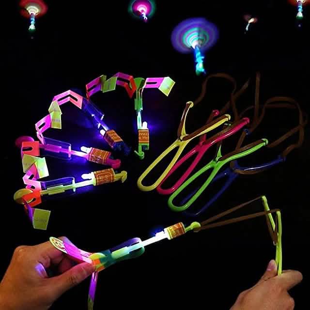 LED Arrow Rocket Helicopter Flying Toys, 10 Pieces