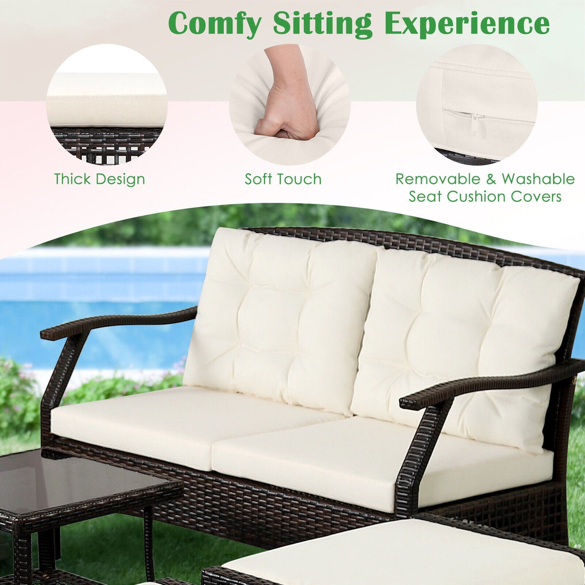 7-Piece Outdoor Patio Furniture Set with Cover