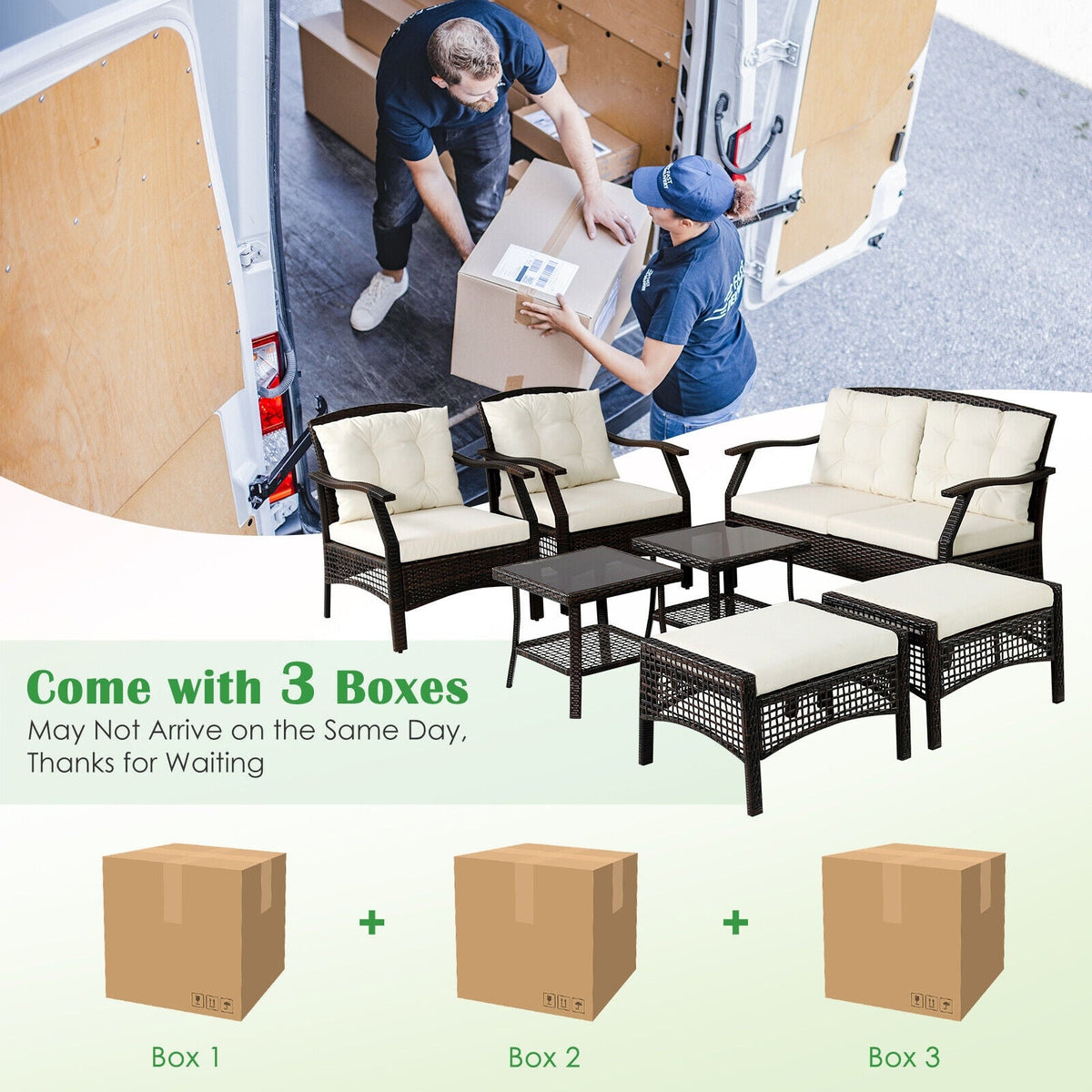 7-Piece Outdoor Patio Furniture Set with Cover