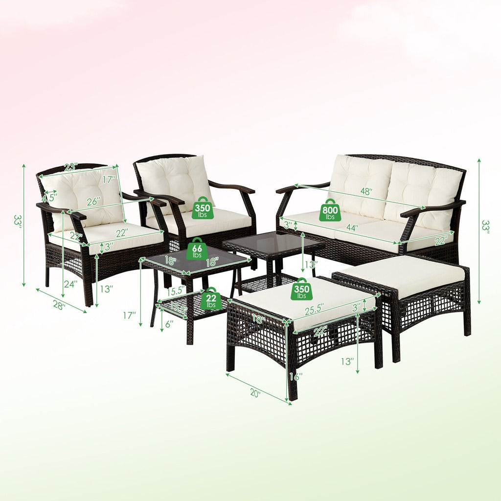 7-Piece Outdoor Patio Furniture Set with Cover