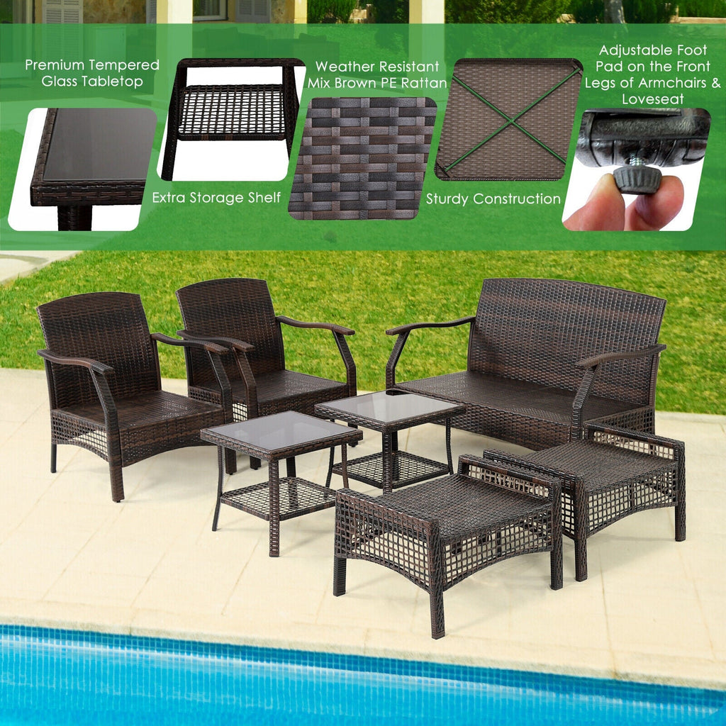 7-Piece Outdoor Patio Furniture Set with Cover