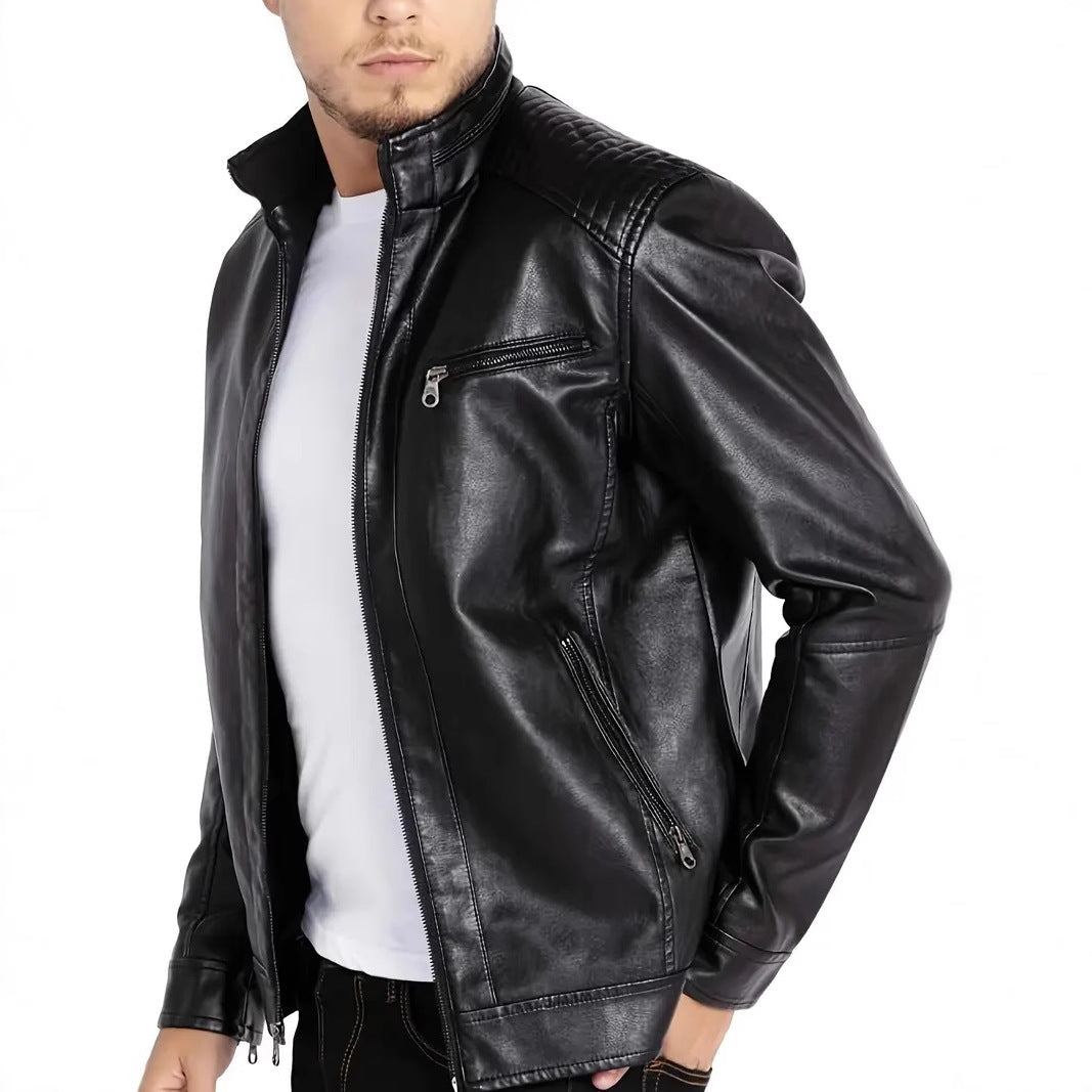 Men's Punk Stand-Collar Motorcycle Jacket