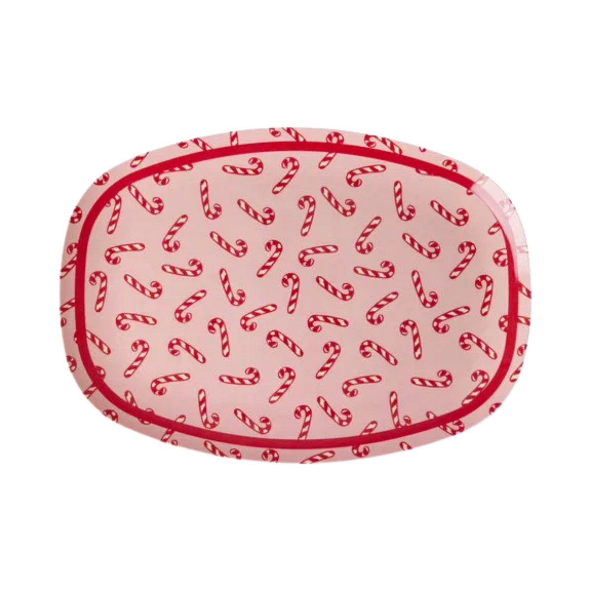 Candy Cane Melamine Rectangular Serving Plate