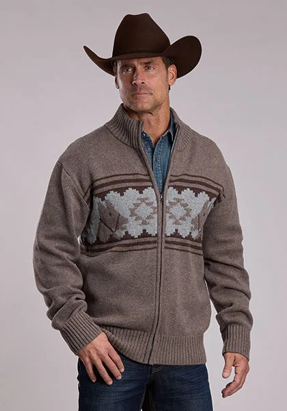 Stetson Men's Serape Horse Zip-Up Cardigan
