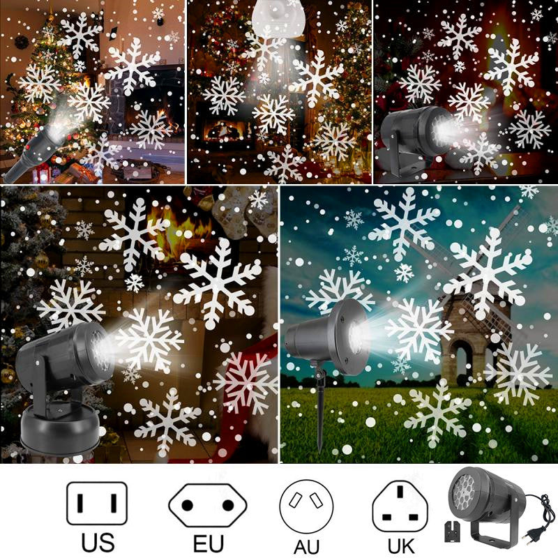 Christmas Party Lights Snowflake Projector Light Led Stage Light Rotating Christmas Pattern