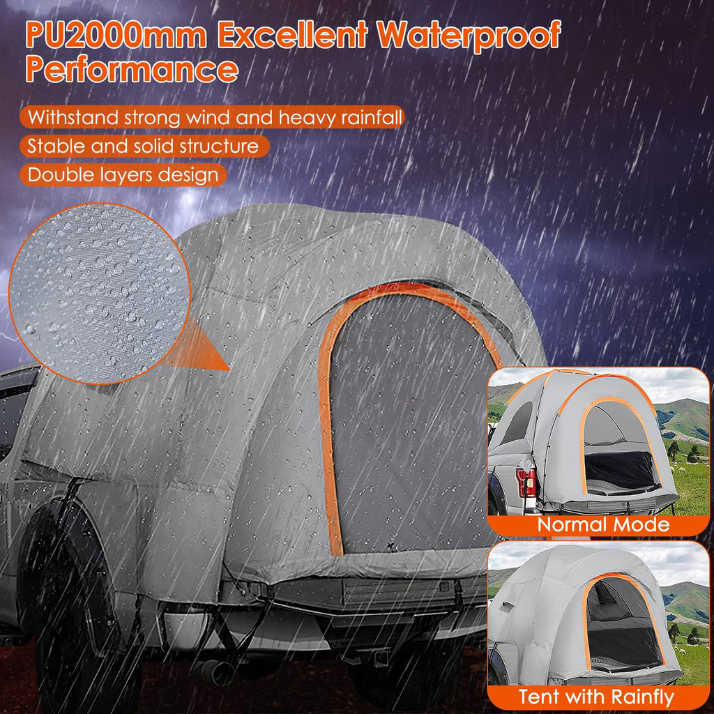 LakeForest Pickup Truck Bed Tent with Rainfly — 5.41–6.56 ft
