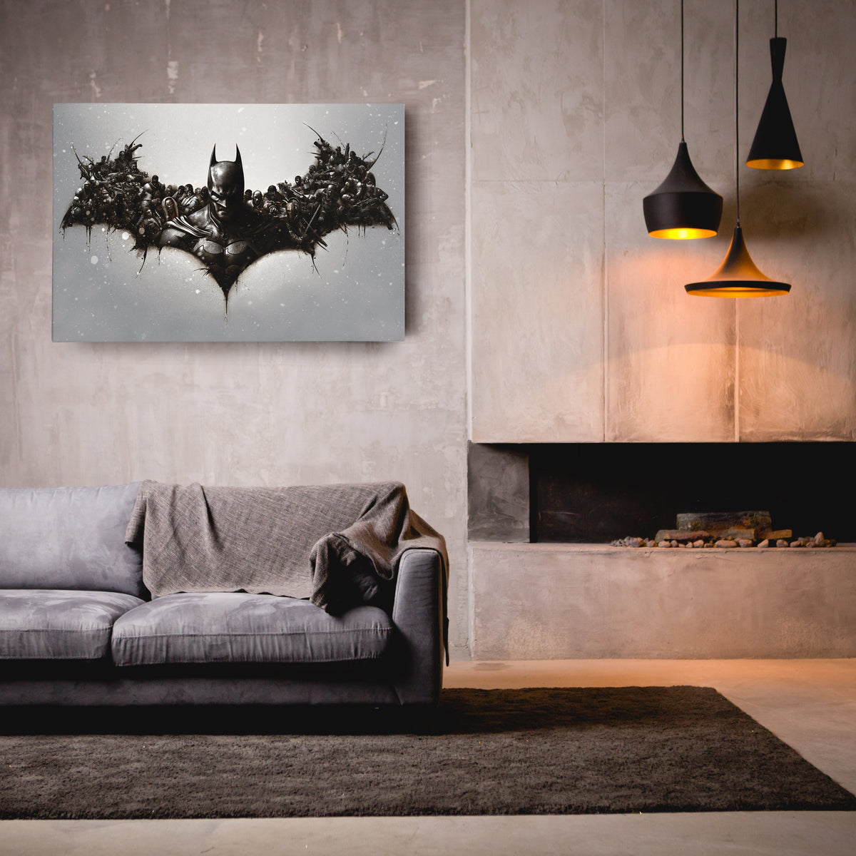 Batman Fallen Enemies Canvas Superhero Wall Art