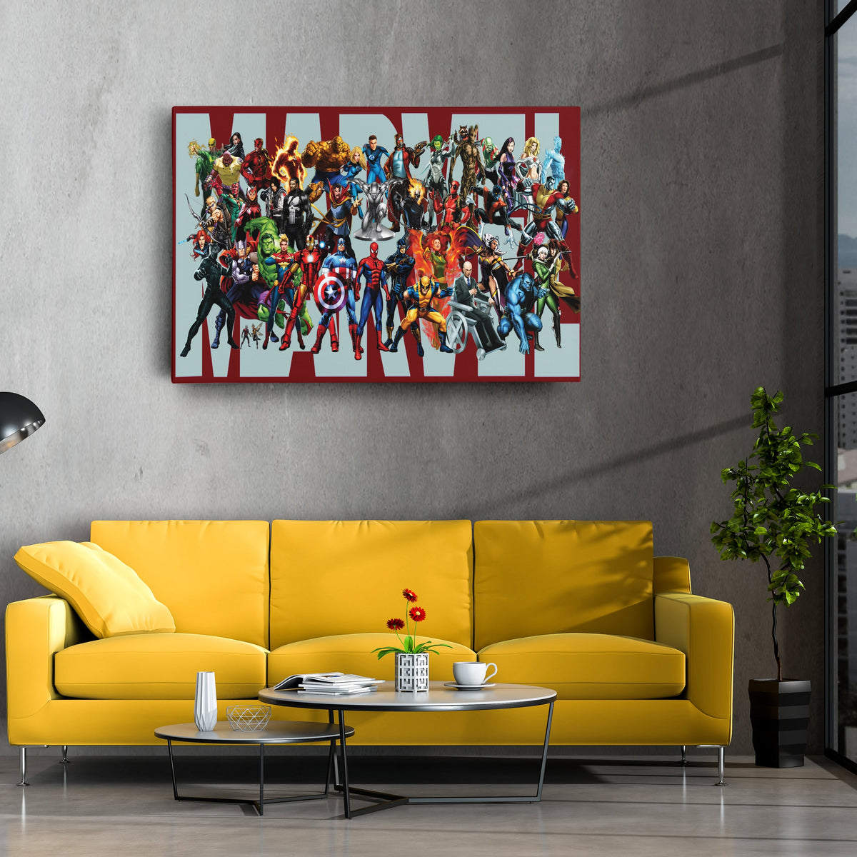 Marvel Superheroes Comic-Style Canvas Wall Art