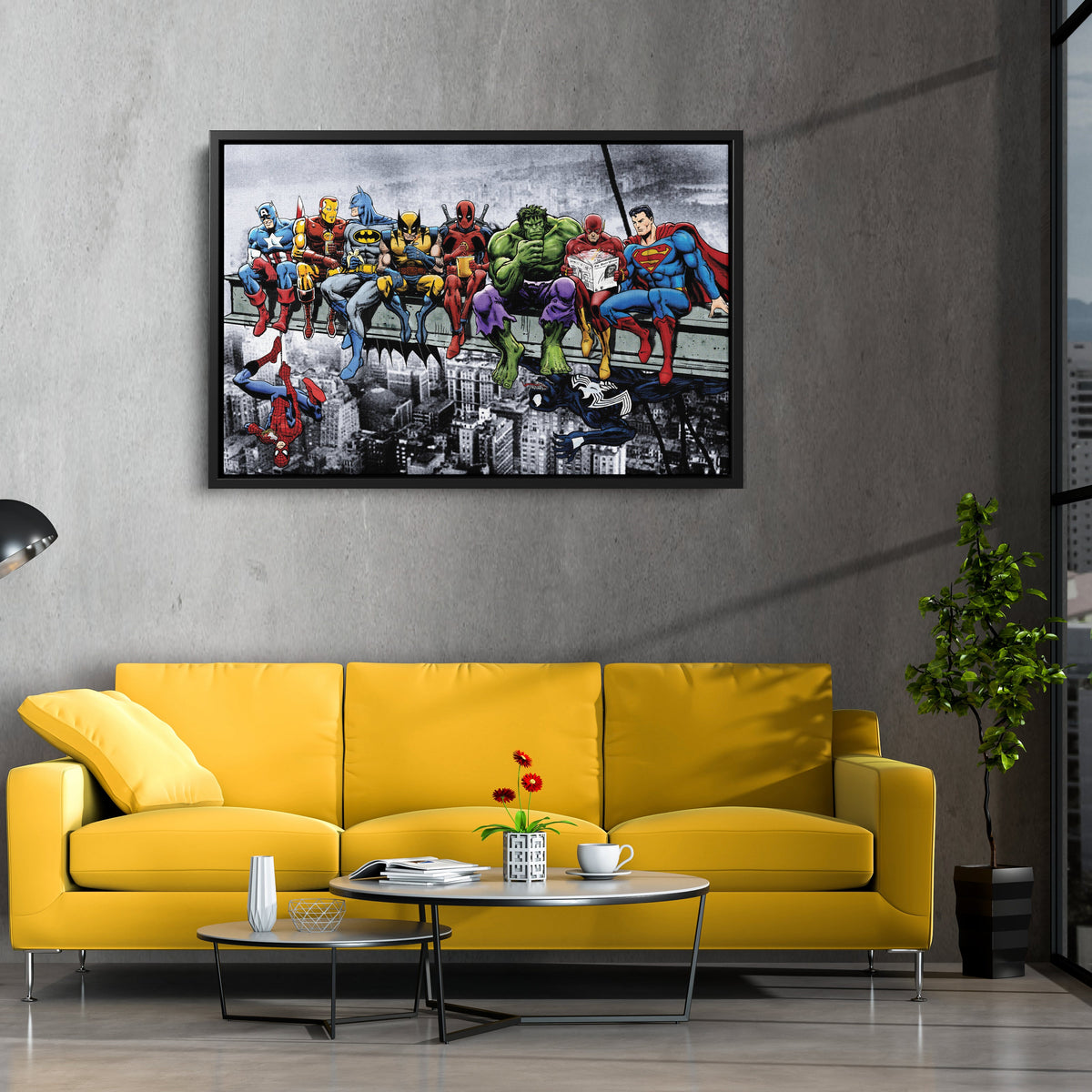 Marvel & DC Superheroes Skyscraper Canvas Wall Art