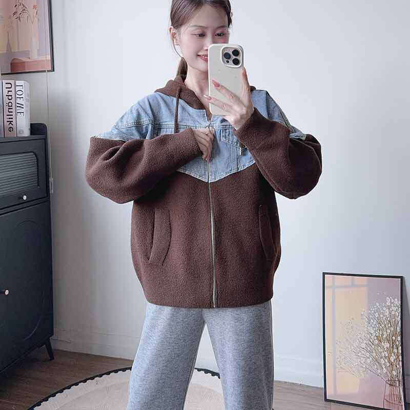Women's Patchwork Hooded Sweater