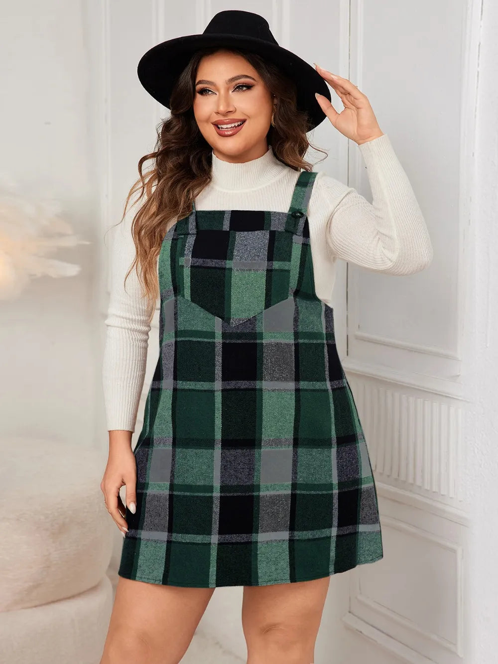 Women's Plus Size Plaid Jumpsuit