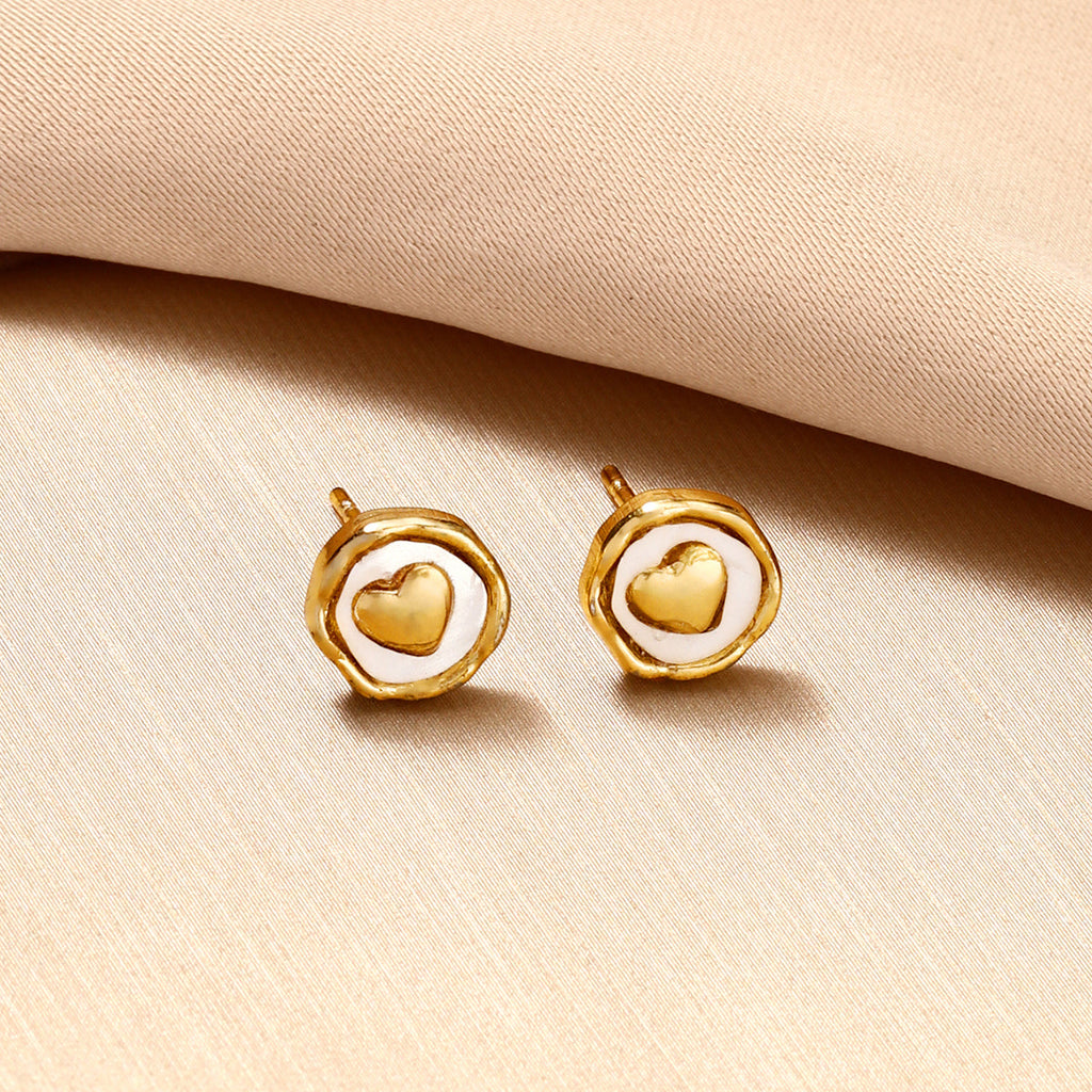18K Gold-Plated Stainless Steel Heart Jewelry Set