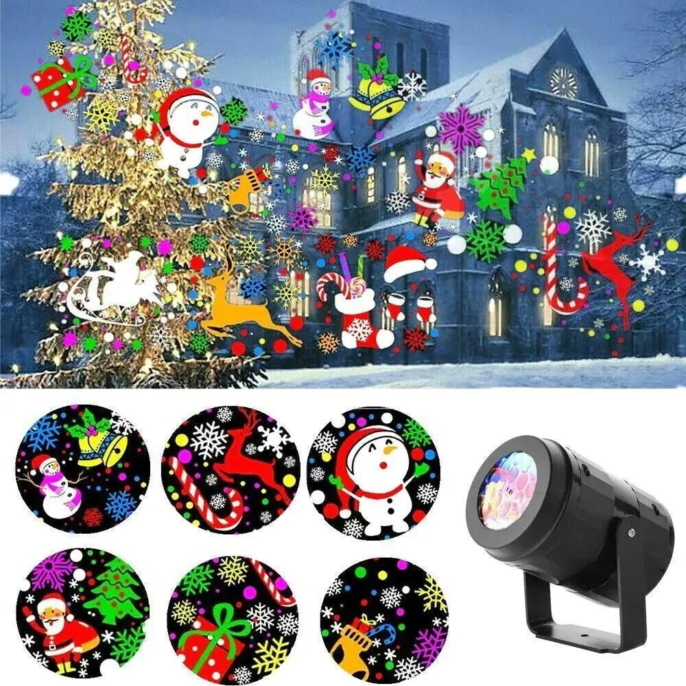 Christmas Party Lights Snowflake Projector Light Led Stage Light Rotating Christmas Pattern