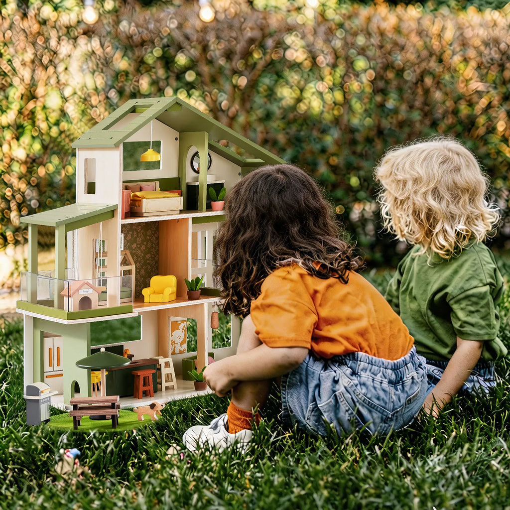 Tiny Land Sweetwood Edge Dollhouse — Green & Pink