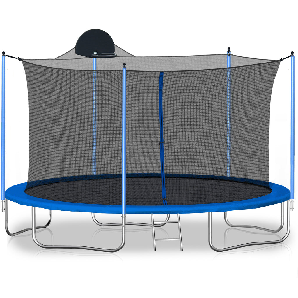 12-Foot Trampoline with Basketball Hoop, Ladder & Safety Enclosure