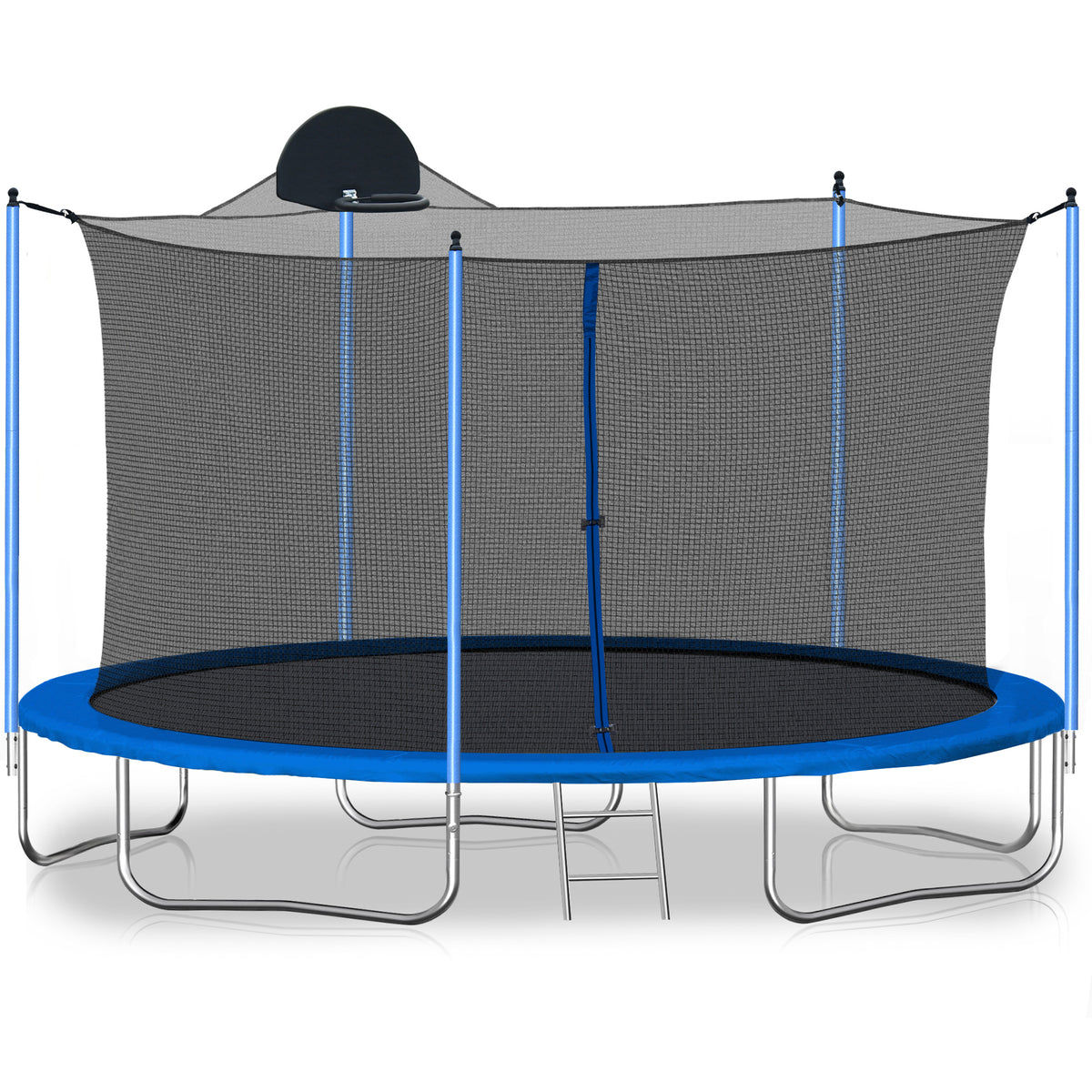 12-Foot Trampoline with Basketball Hoop, Ladder & Safety Enclosure