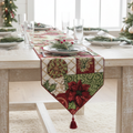 Holiday Tidings Poinsettia Christmas Table Runner
